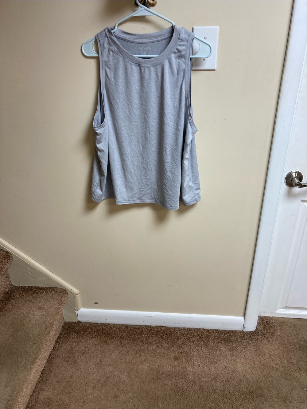 Athleta Light Gray Muscle Tank Top